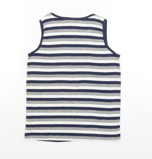 Designers Boys Boys Blue Striped  Basic Tank Size 7 Years