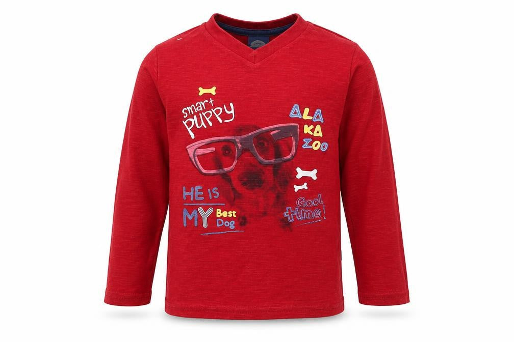 Alakazoo Boys Red   Basic T-Shirt Size 3 Years  - Dog