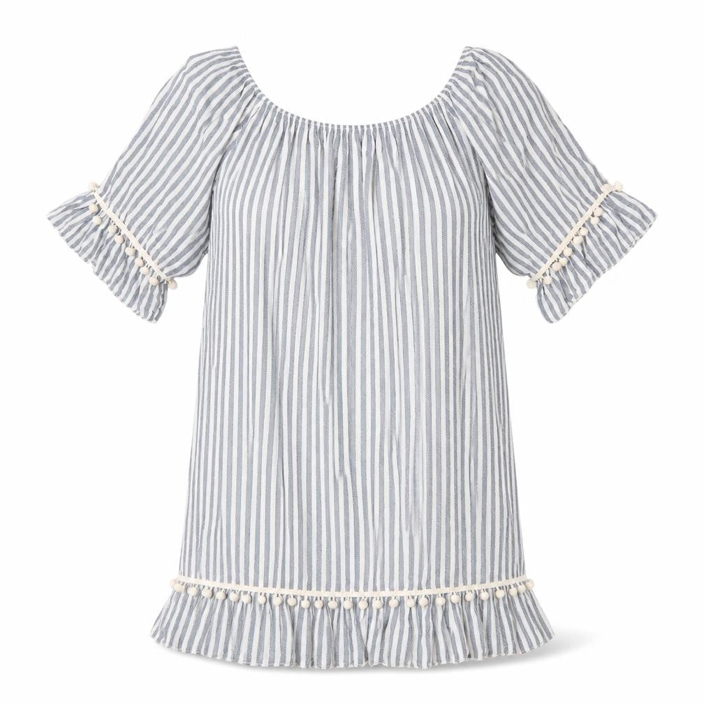 Womens Blue Striped  Shift  Size L