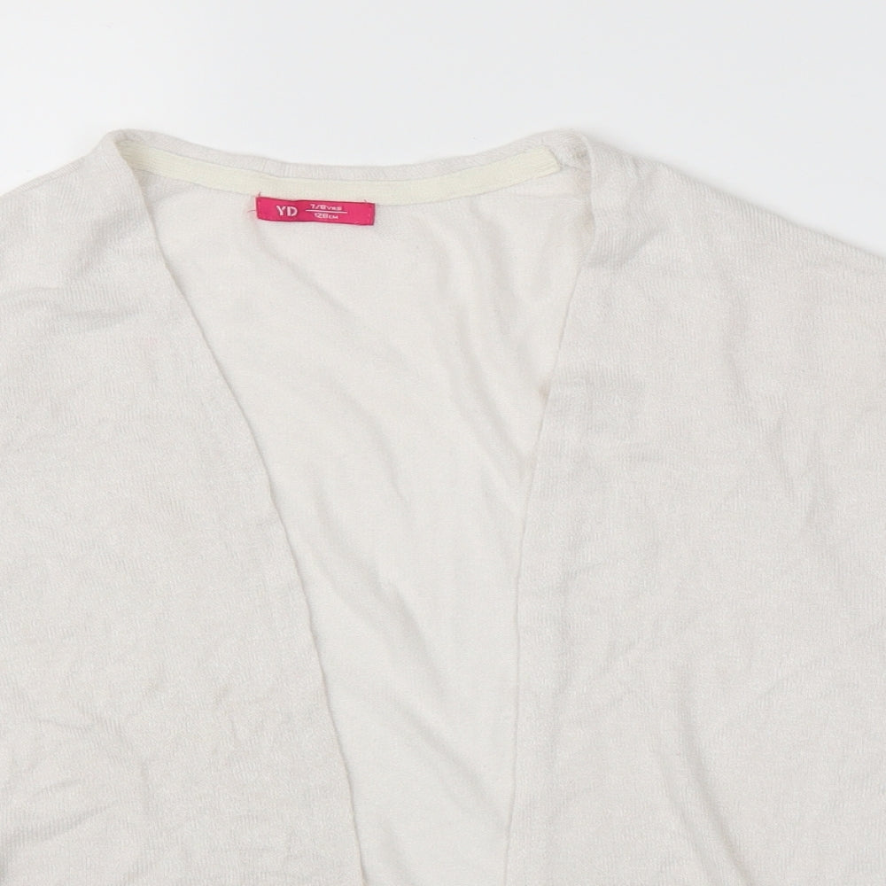 Young Dimension Girls White   Cardigan Jumper Size 7-8 Years