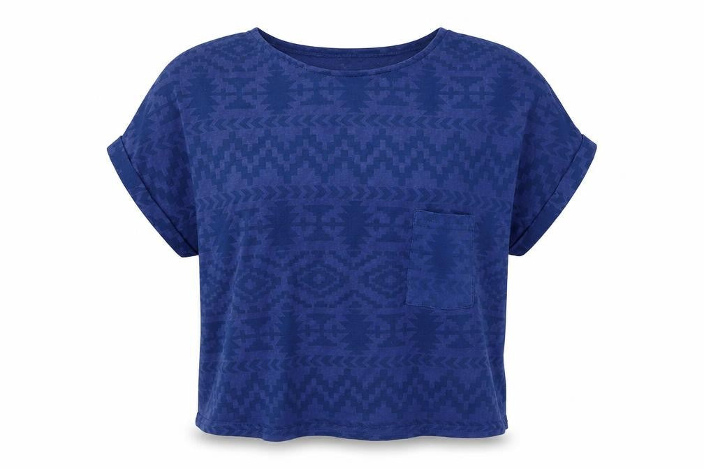 New Look Womens Blue Geometric  Basic Blouse Size 12