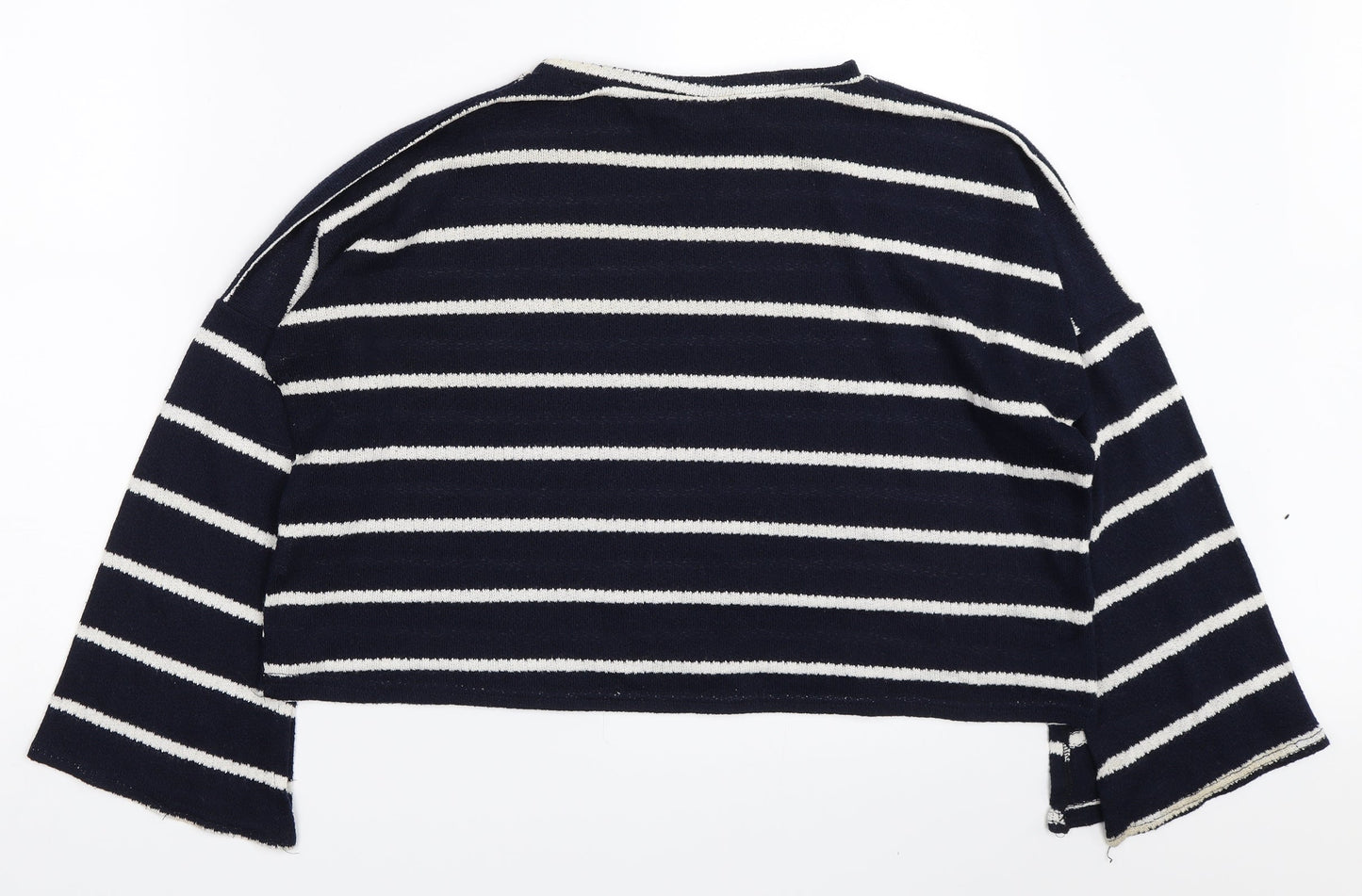 Boohoo Womens Blue Striped  Pullover Jumper Size 12
