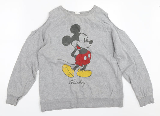 Matalan Womens Grey   Pullover Sweatshirt Size 14  - mickey mouse