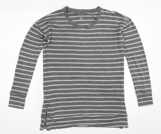 A Pea in the Pod Womens Grey Striped  Pullover Sweatshirt Size S