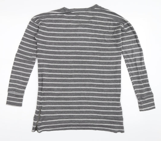 A Pea in the Pod Womens Grey Striped  Pullover Sweatshirt Size S