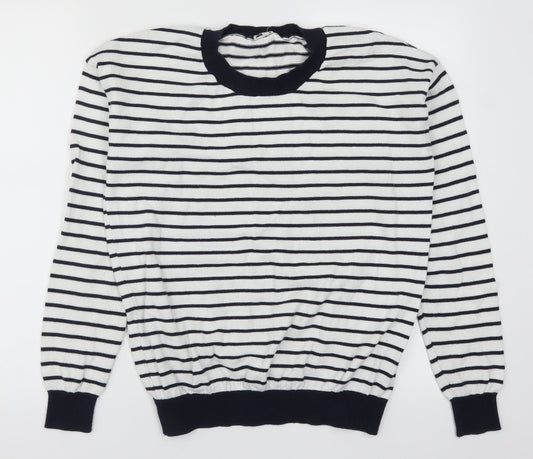 Sheinside Womens Blue Striped  Pullover Jumper Size M  - Love Hearts