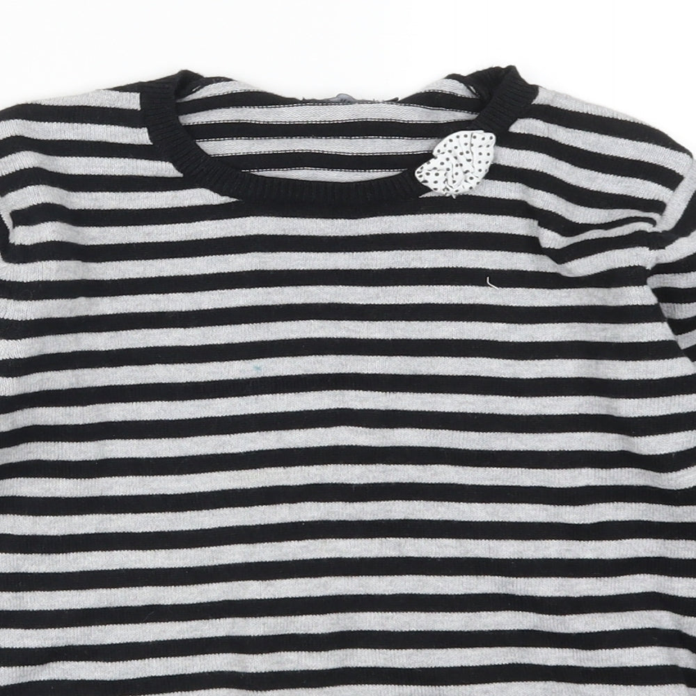 In Extenso Womens Grey Striped  Pullover Jumper Size 8