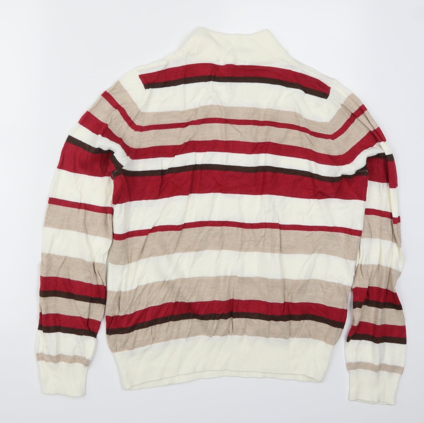 BHS Womens Red Striped Knit Pullover Jumper Size 16  - Beige