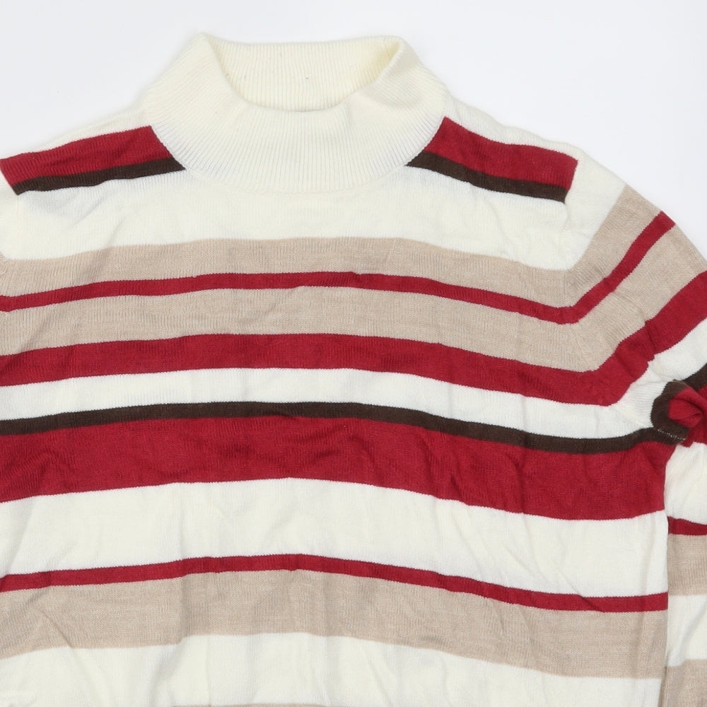 BHS Womens Red Striped Knit Pullover Jumper Size 16  - Beige