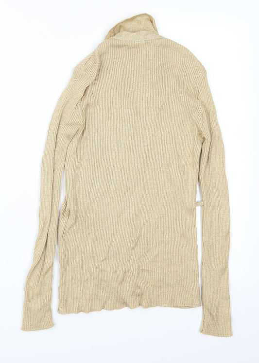 BHS Girls Gold   Cardigan Jumper Size 11-12 Years