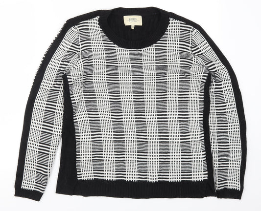 Papaya Womens Black Check Knit Pullover Jumper Size 12