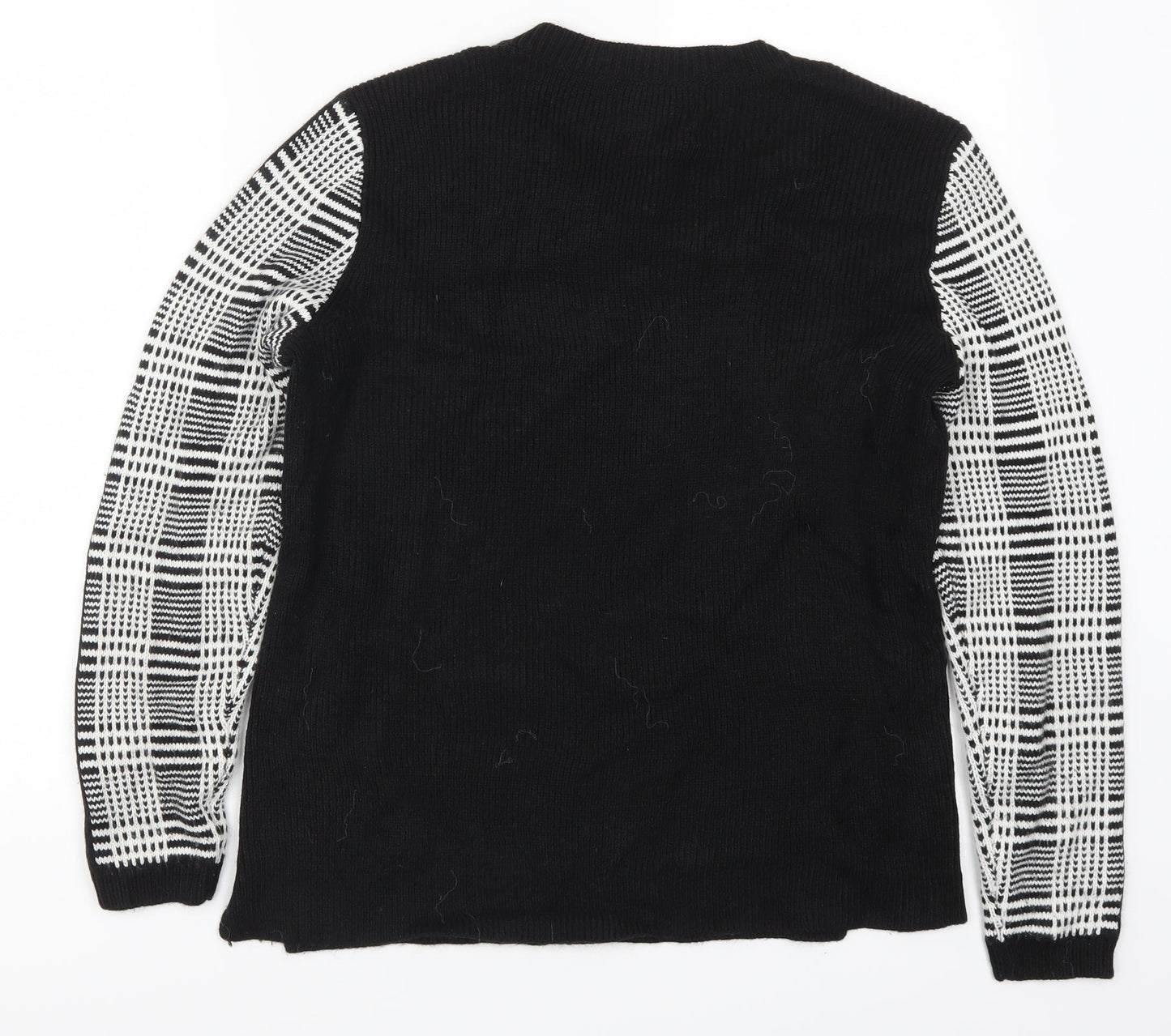 Papaya Womens Black Check Knit Pullover Jumper Size 12