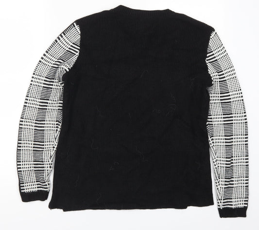 Papaya Womens Black Check Knit Pullover Jumper Size 12