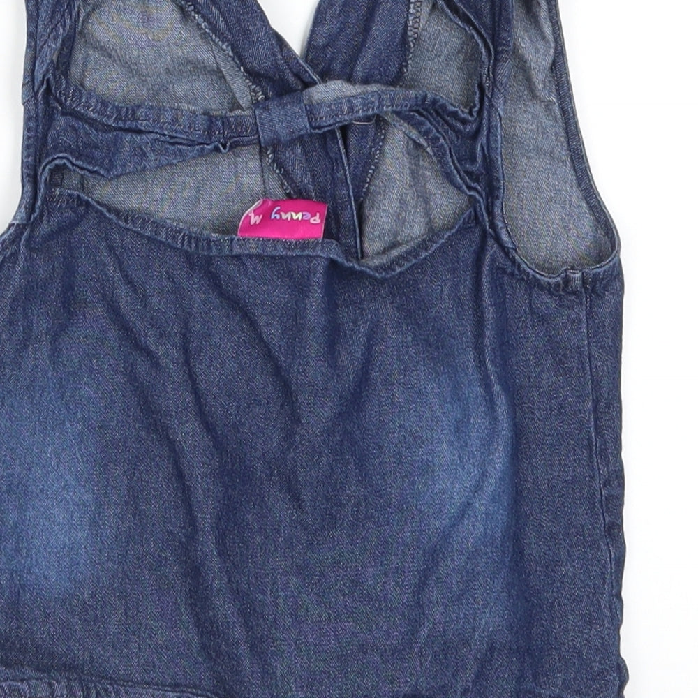 Penny M Girls Blue  Denim Basic Button-Up Size 7 Years