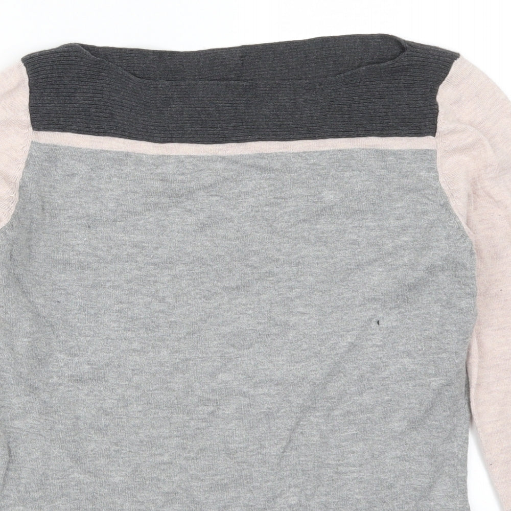 NEXT Womens Grey   Pullover Jumper Size 8  - Colour Block Pink