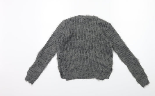 H&M Girls Grey  Knit Pullover Jumper Size 10 Years