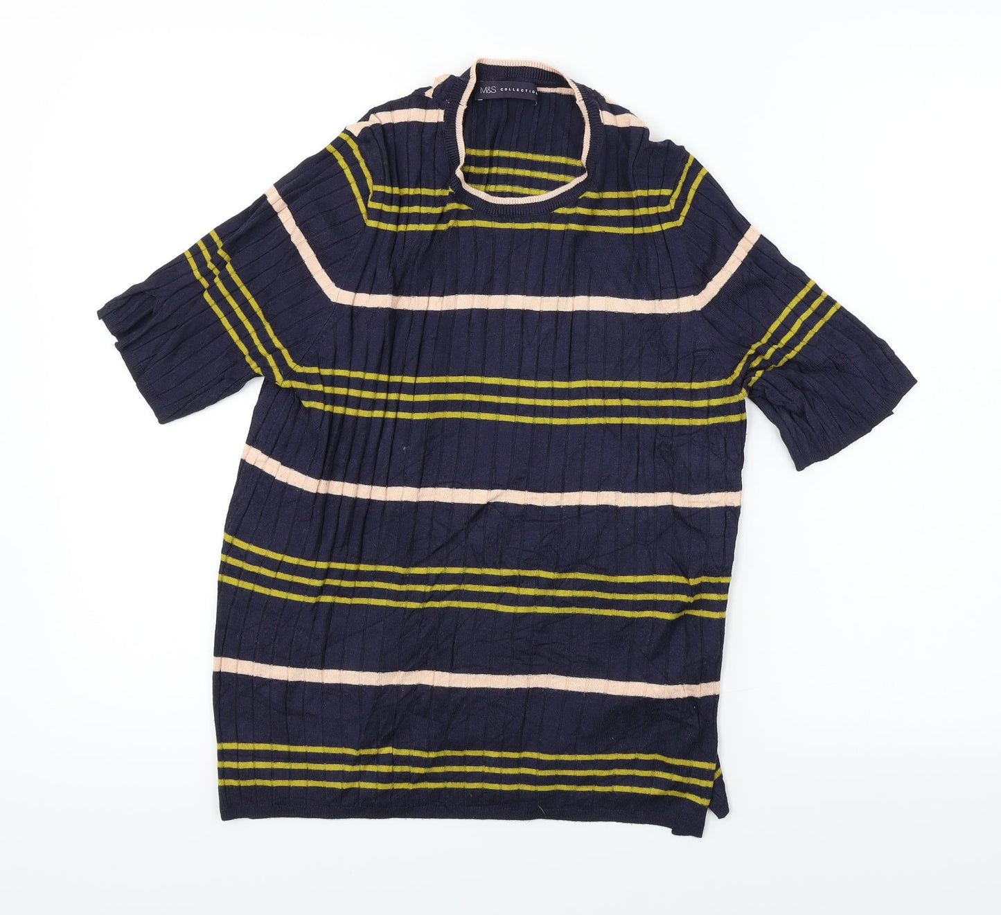 Marks and Spencer  Womens Blue Striped  Pullover Jumper Size 16