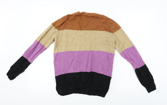 Marks and Spencer  Womens Beige Striped  Pullover Jumper Size 10