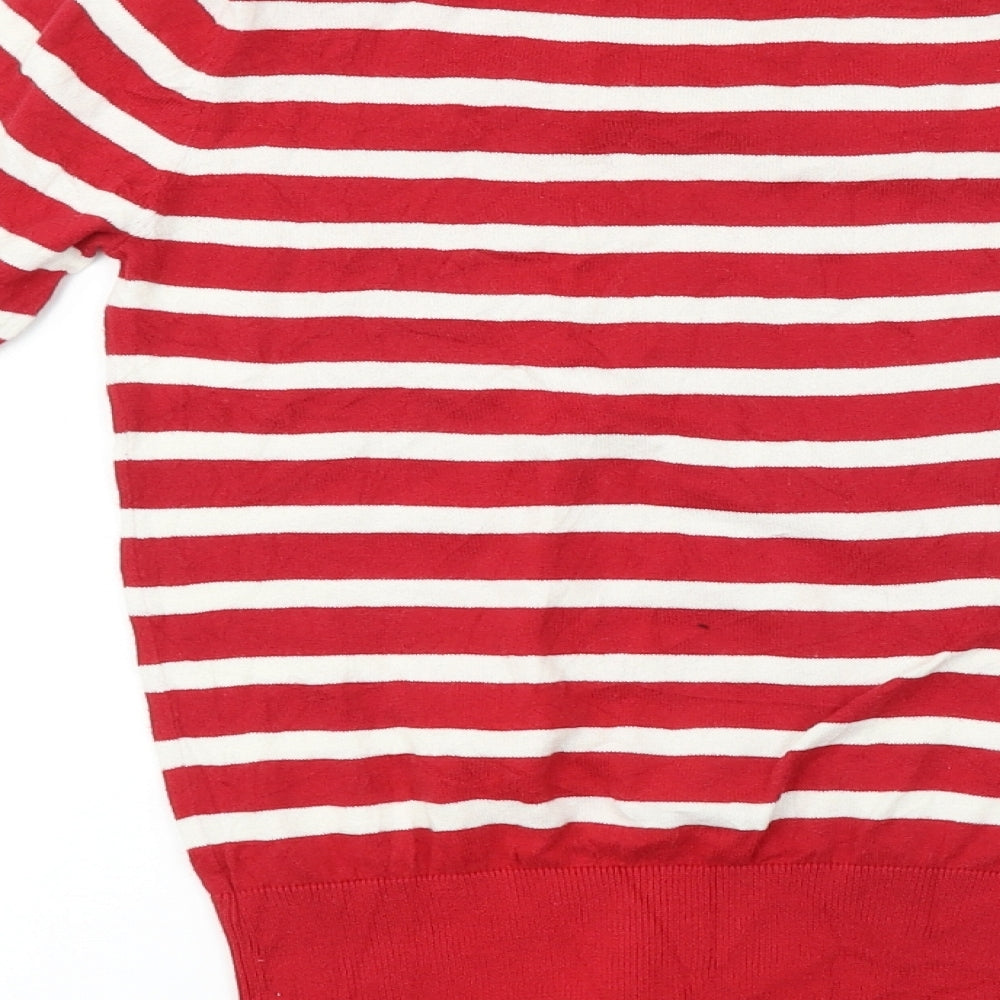 Oasis  Womens Red Striped  Pullover Jumper Size S