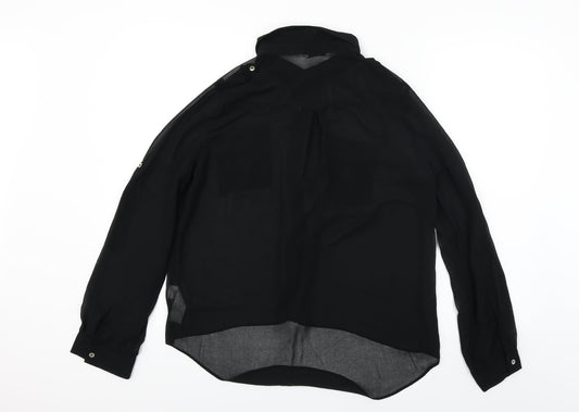 New Look  Womens Black   Basic Button-Up Size 14