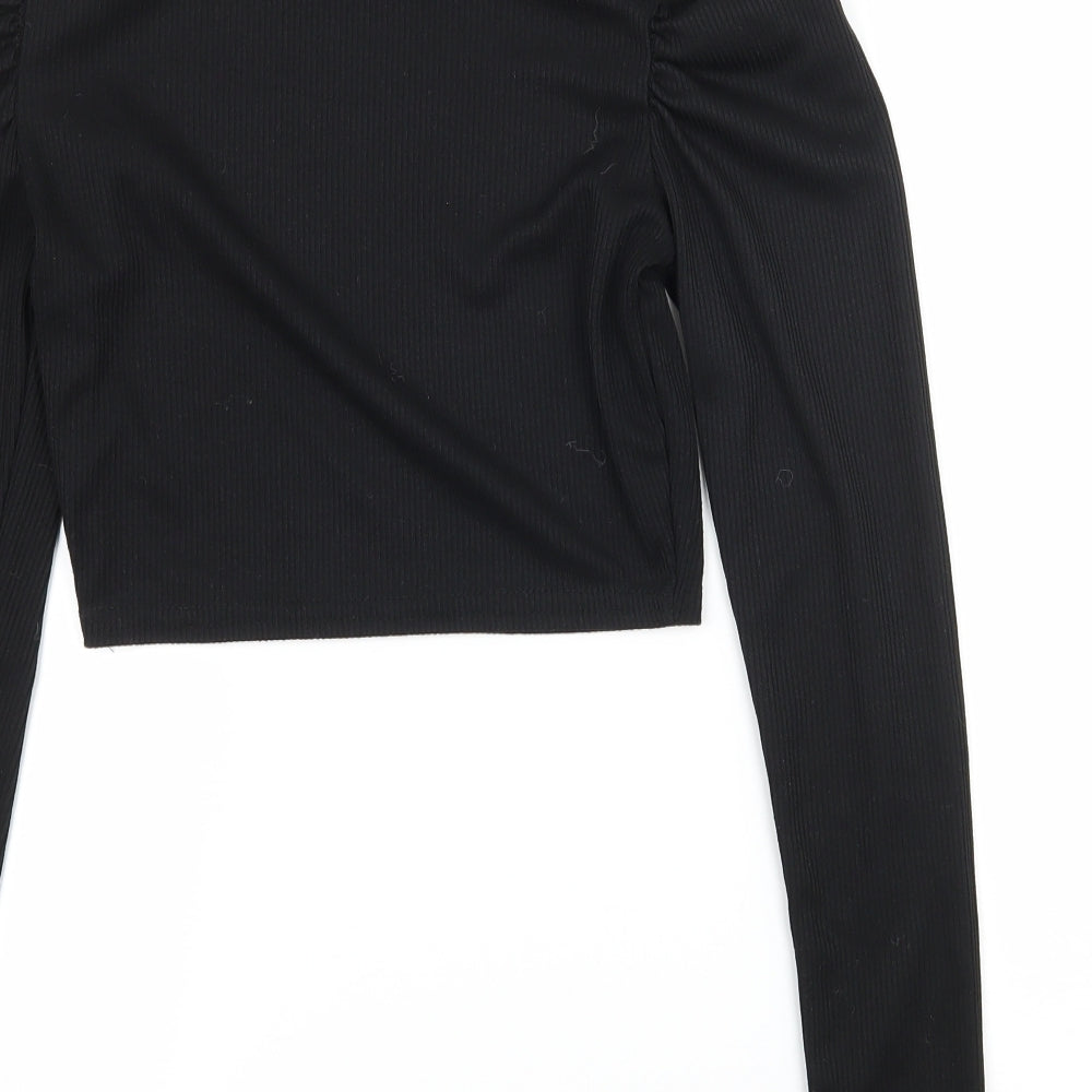 PRETTYLITTLETHING Womens Black  Jersey Basic T-Shirt Size 8