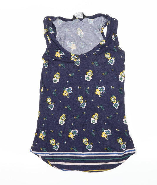 Dorothy Perkins Womens Blue Floral Jersey Basic Tank Size 8