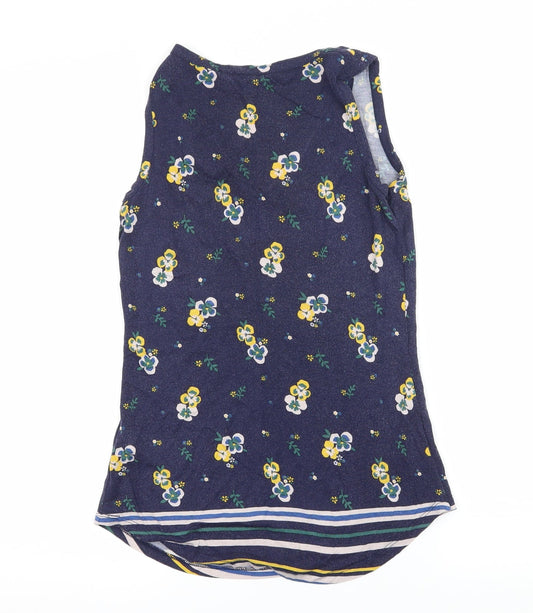 Dorothy Perkins Womens Blue Floral Jersey Basic Tank Size 8
