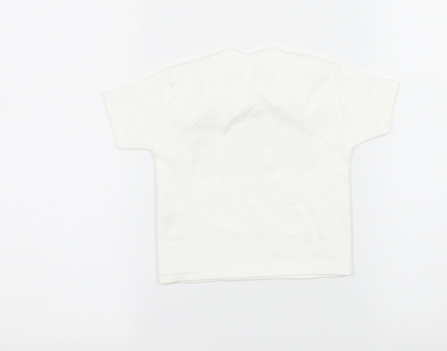 Preworn Baby White  Jersey Basic T-Shirt Size 0-3 Months  - Mini Boss
