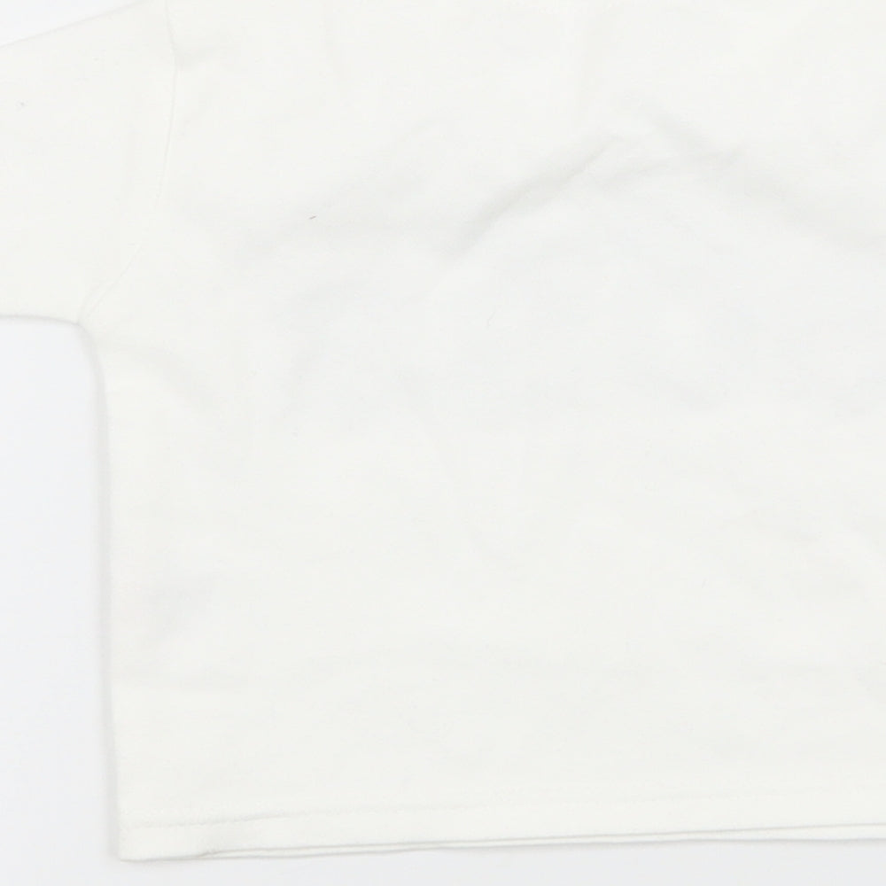 Preworn Baby White  Jersey Basic T-Shirt Size 0-3 Months  - Mini Boss