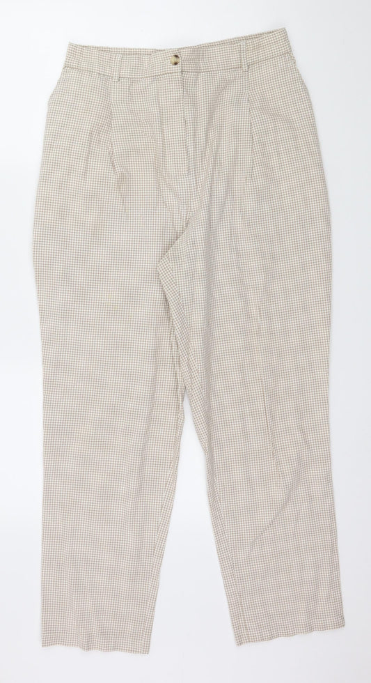 Preworn Womens Brown Check  Trousers  Size 30 in L27 in