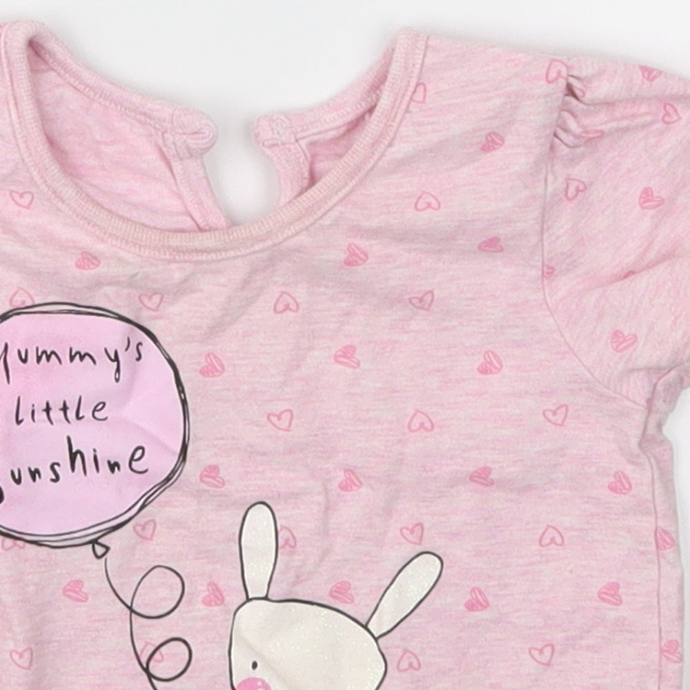 George Girls Pink   Basic T-Shirt Size 12 Months