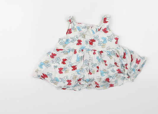 Marks and Spencer Girls White Geometric  Fit & Flare  Size 12-18 Months