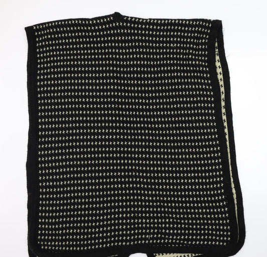 Preworn Womens Black Geometric  Wrap Jumper One Size