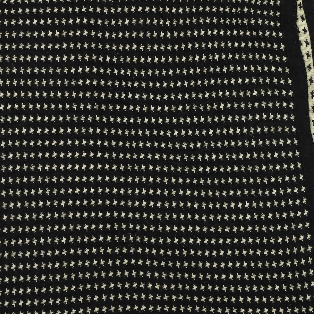 Preworn Womens Black Geometric  Wrap Jumper One Size