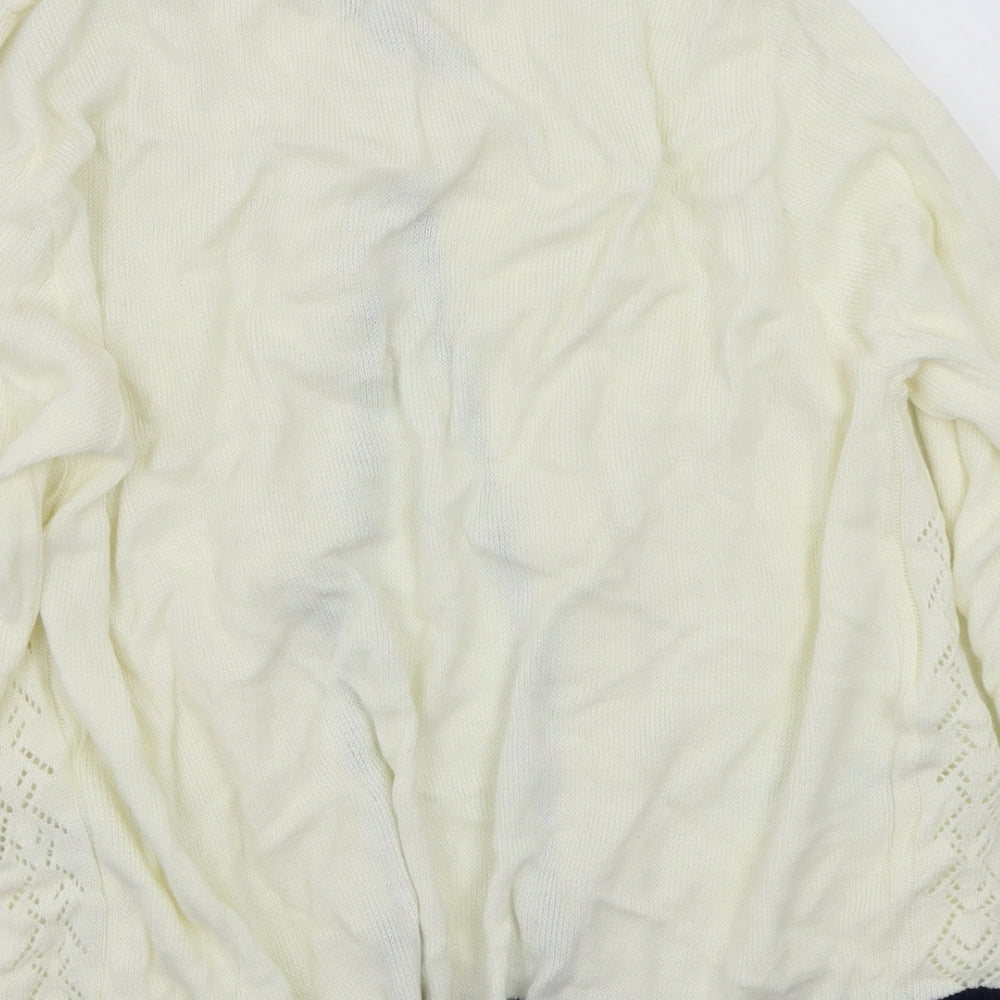 Glimpse Design Womens White   Cardigan Jumper Size L