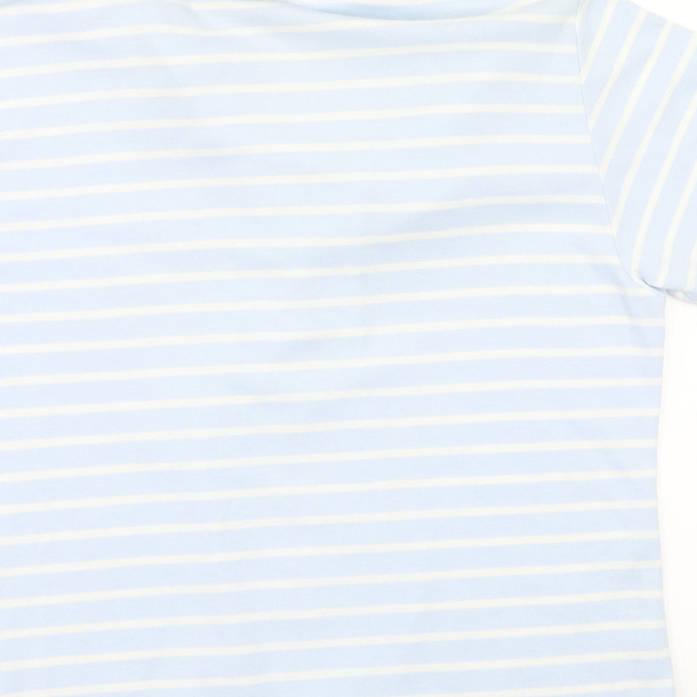 Donna lewis Womens Blue Striped  Basic Button-Up Size M