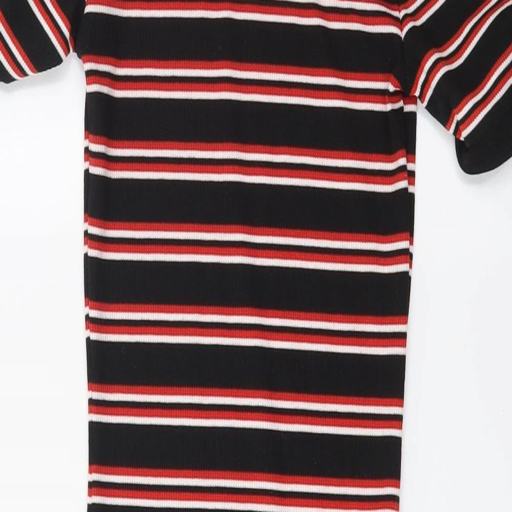 Divided Womens Red Striped  T-Shirt Dress  Size 4