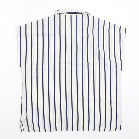 Littlewoods Womens White Striped  Basic Button-Up Size 16