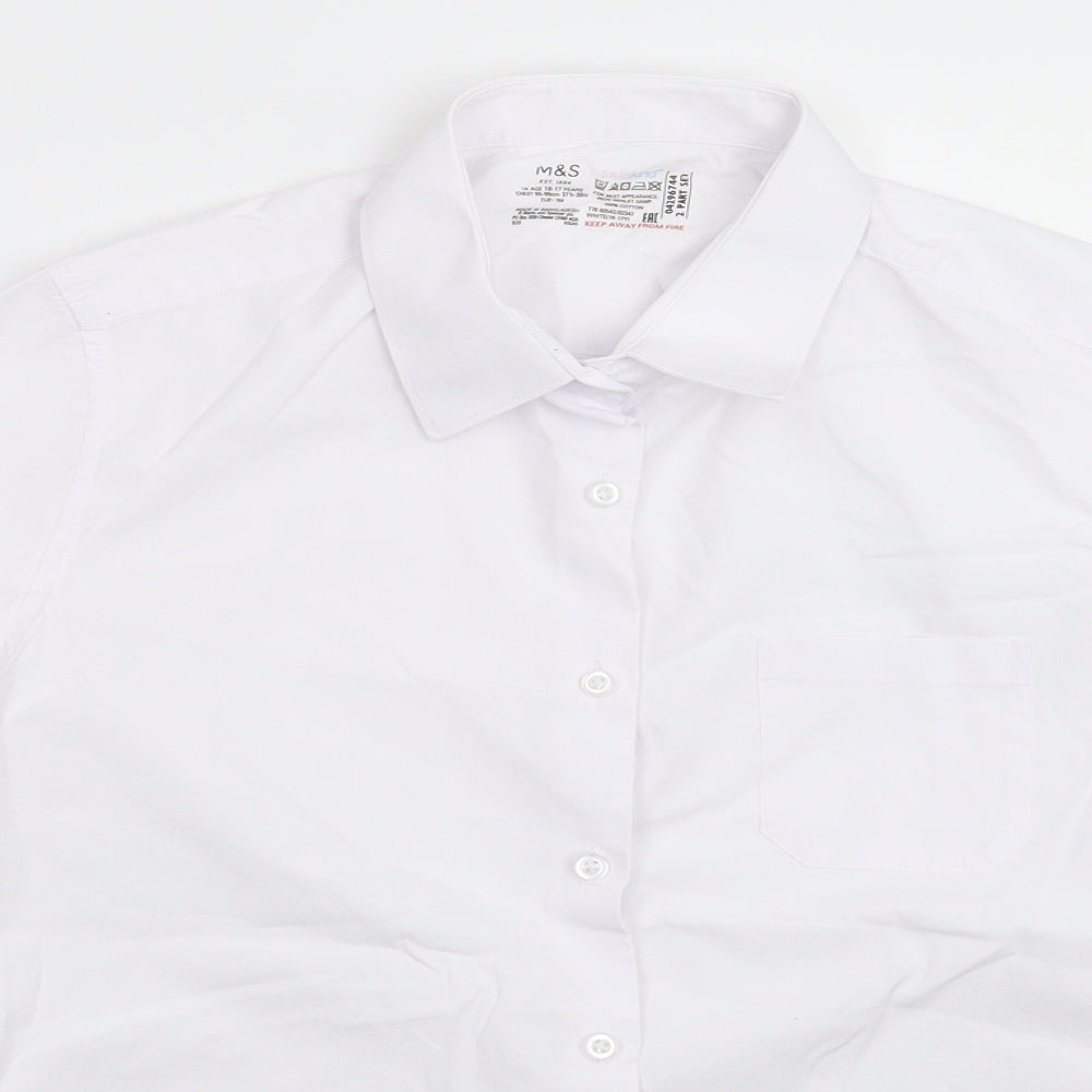 Marks and Spencer Girls White   Basic Button-Up Size 16 Years