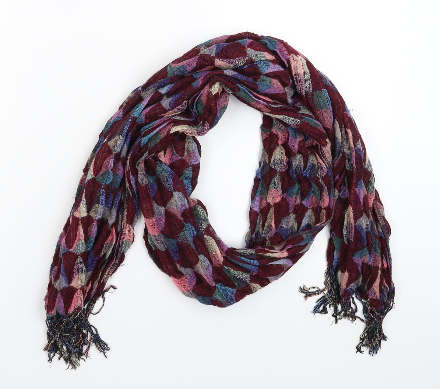 Preworn Womens Multicoloured Geometric Knit  Scarf