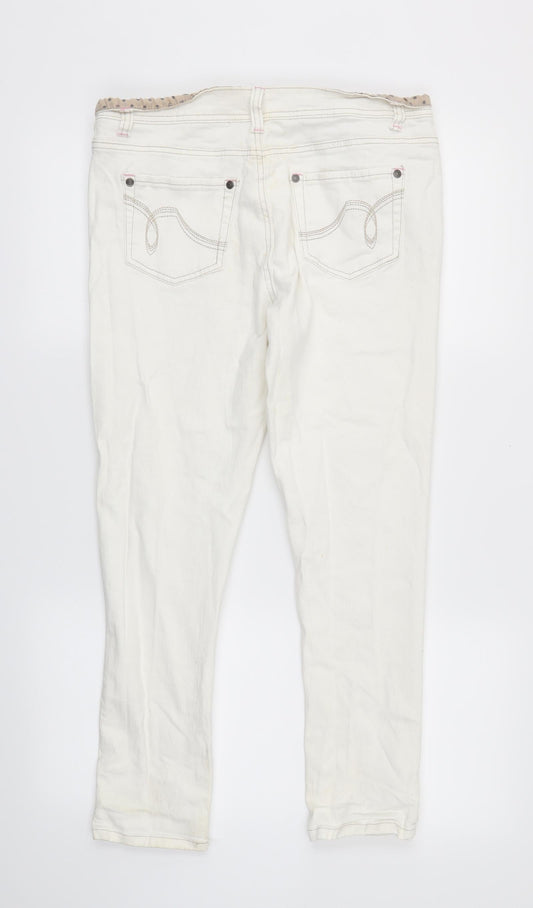 denimco Womens White  Denim Skinny Jeans Size 14 L24 in