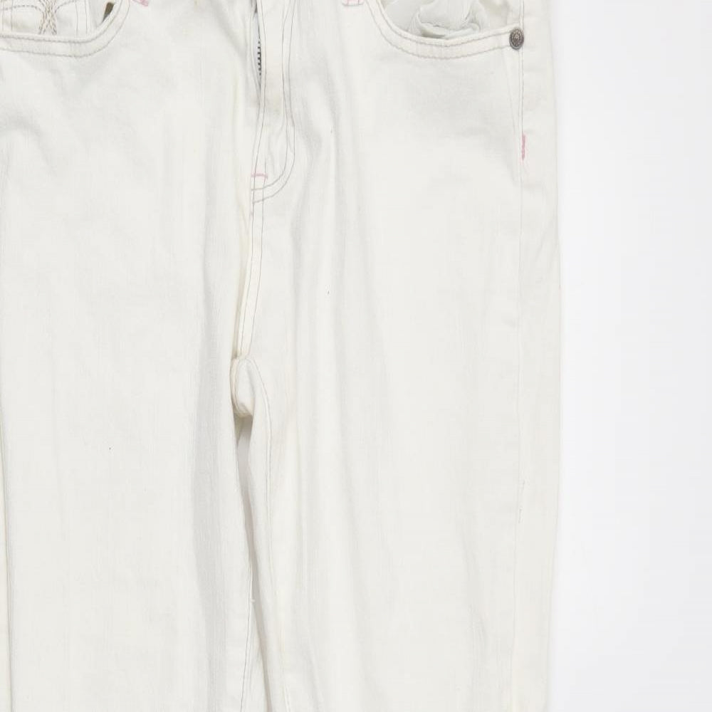 denimco Womens White  Denim Skinny Jeans Size 14 L24 in