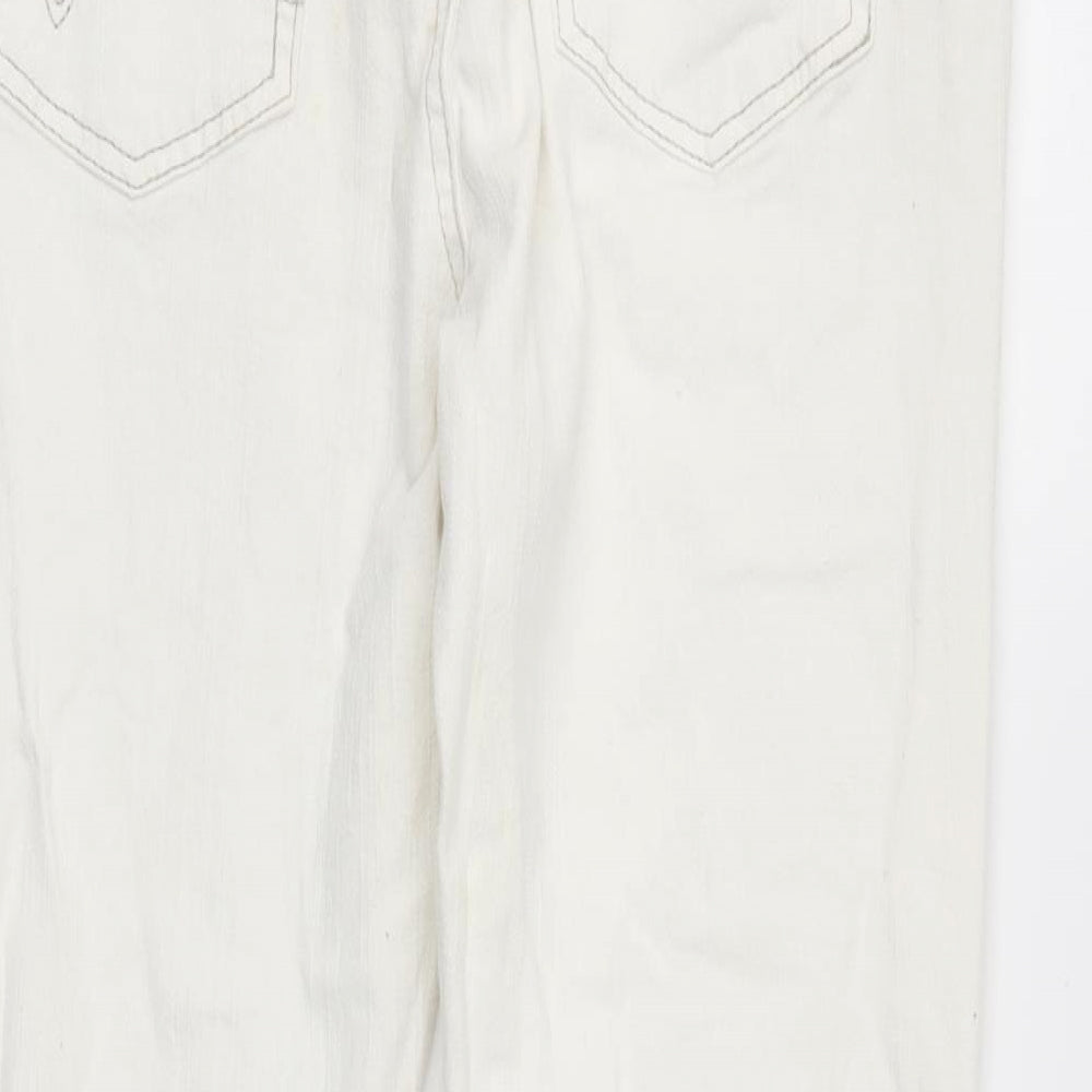 denimco Womens White  Denim Skinny Jeans Size 14 L24 in