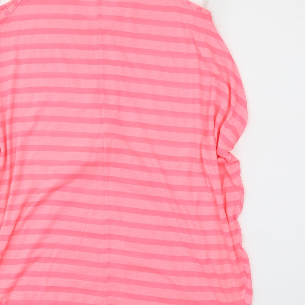 ribbon Womens Pink Striped  Basic Tank Size 8