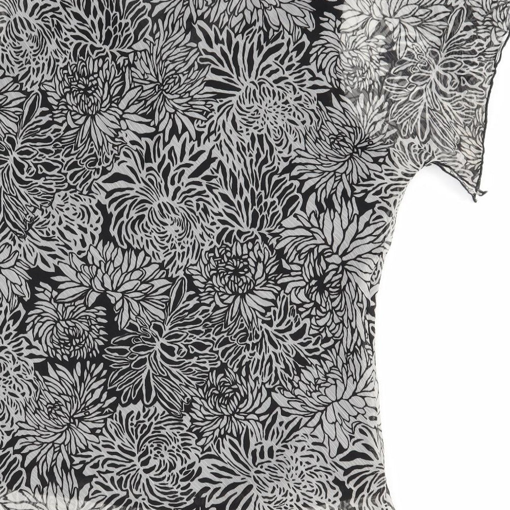 Joella Di Marco Womens Grey Floral  Basic Blouse Size 12