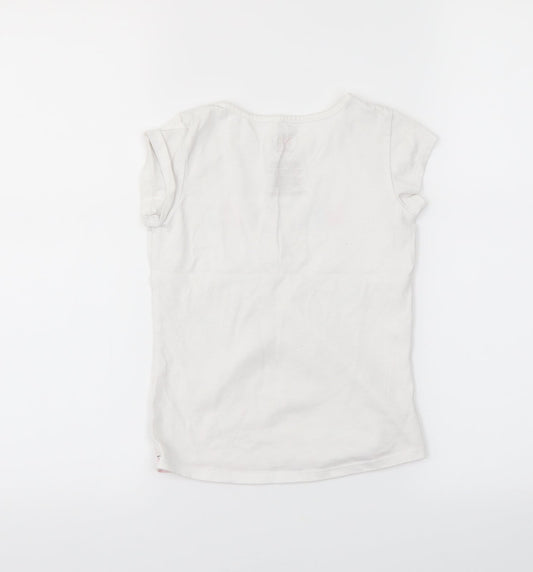 365 Girls White   Pullover T-Shirt Size 6 Years