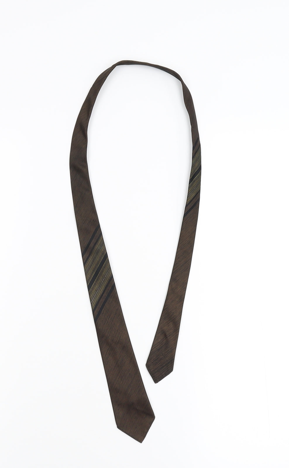 Terylene Mens Bronze Striped  Pointed Tie One Size