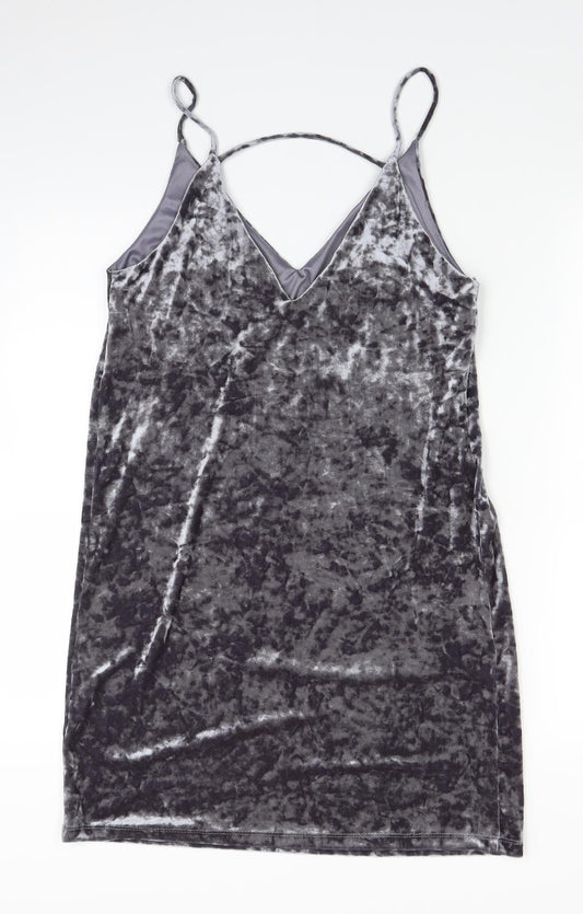River Island Womens Green  Velvet A-Line  Size 10