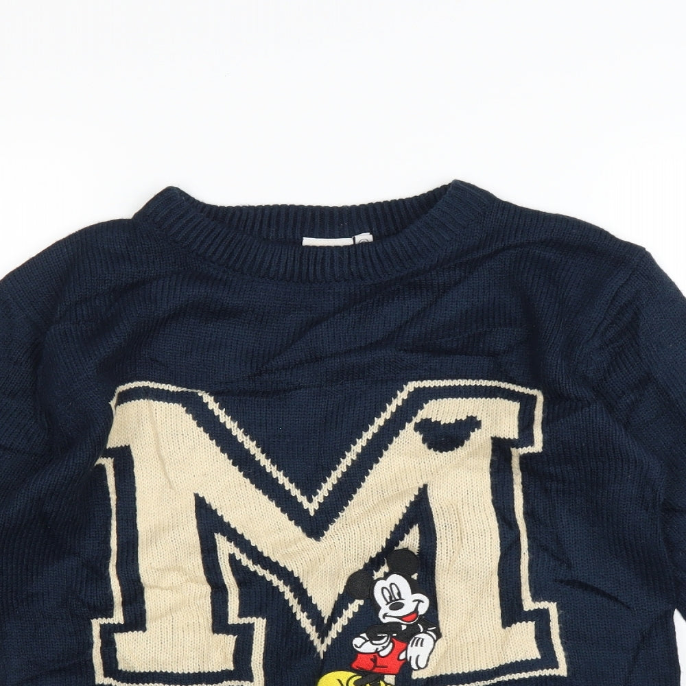 Disney Womens Blue  Knit Pullover Jumper Size 6