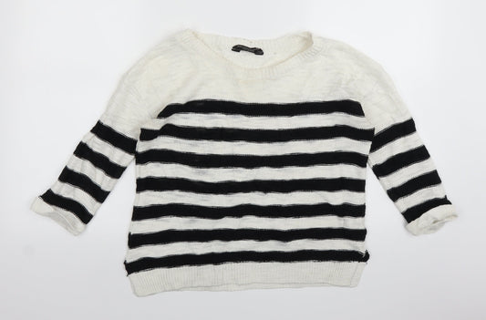 Dorothy Perkins Womens White  Knit Pullover Jumper Size 10